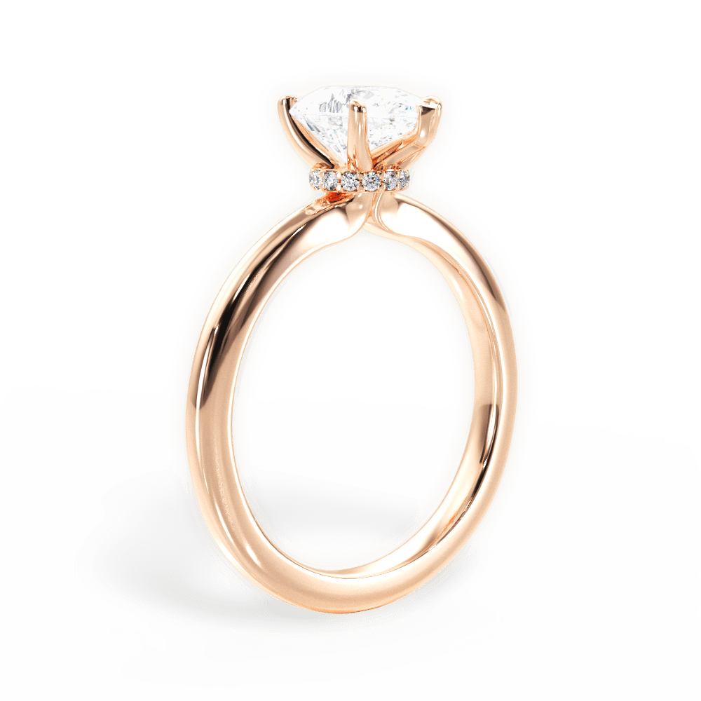Cara Pear Cut Lab Grown Diamond 18Kt Rose Gold Engagement Ring - View 4