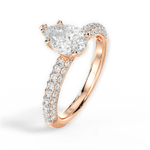 Kylie Pear Cut Lab Grown Diamond 18Kt Rose Gold Engagement Ring - View 3