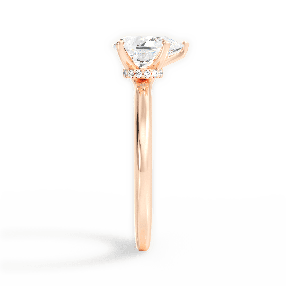 Cara Pear Cut Lab Grown Diamond 18Kt Rose Gold Engagement Ring - View 3