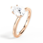 Cara Pear Cut Lab Grown Diamond 18Kt Rose Gold Engagement Ring - View 2