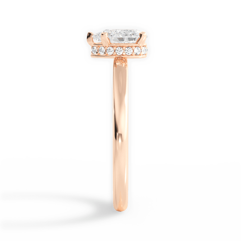 Brianna Pear Cut Lab Grown Diamond 18Kt Rose Gold Engagement Ring - View 2