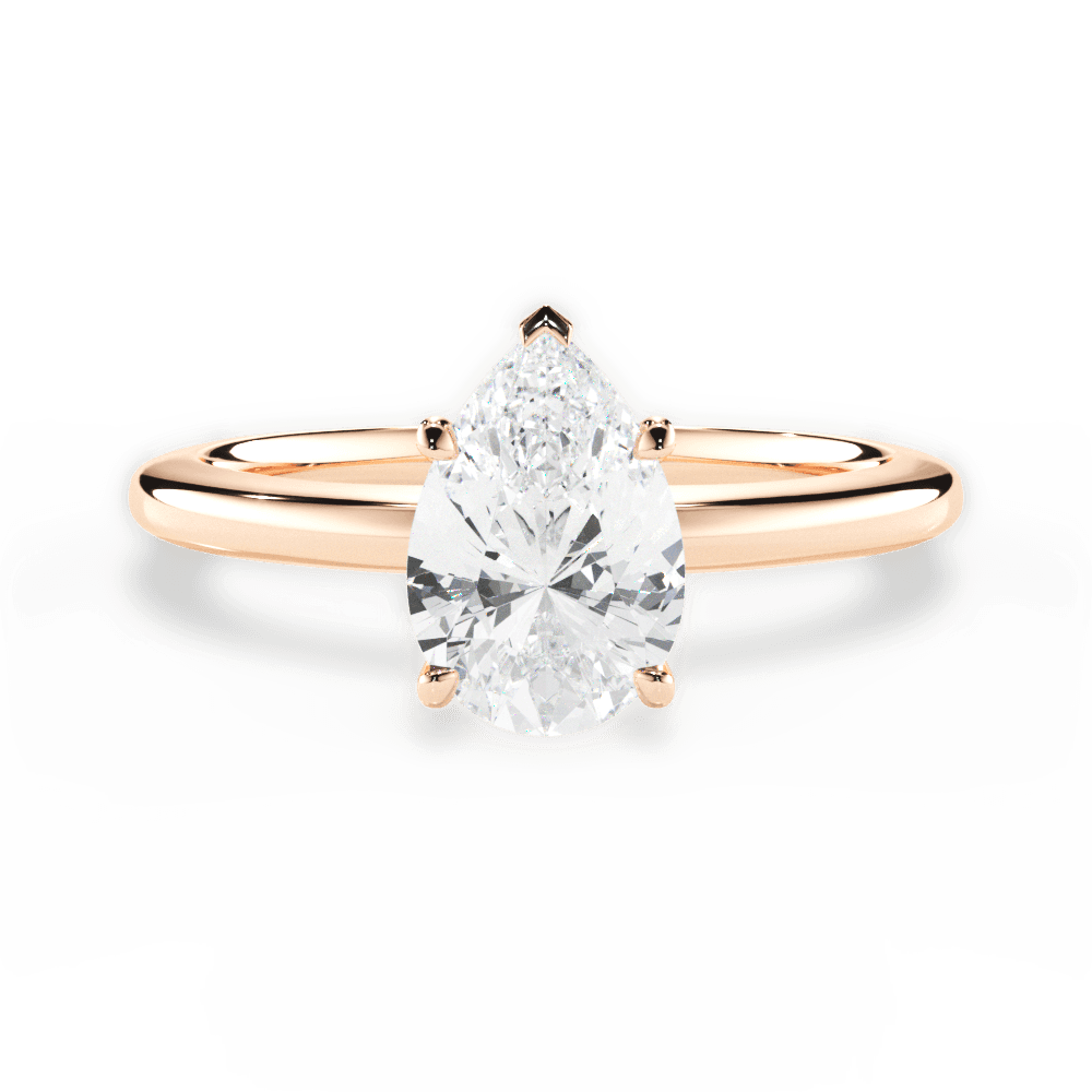Cara Pear Cut Lab Grown Diamond 18Kt Rose Gold Engagement Ring