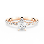 Elsie Pear Cut Lab Grown Diamond 18Kt Rose Gold Engagement Ring