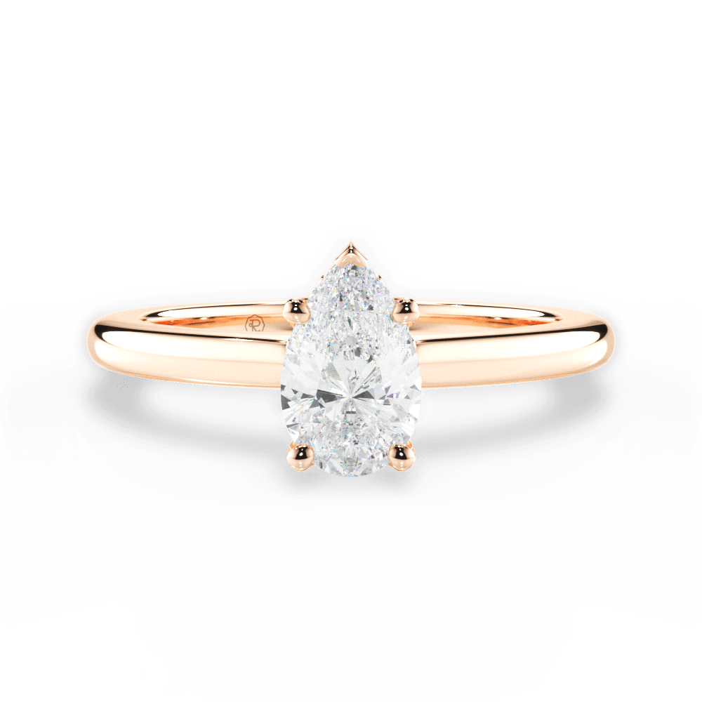 Brianna Pear Cut Lab Grown Diamond 18Kt Rose Gold Engagement Ring