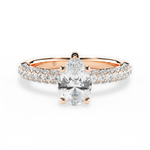 Kylie Pear Cut Lab Grown Diamond 18Kt Rose Gold Engagement Ring