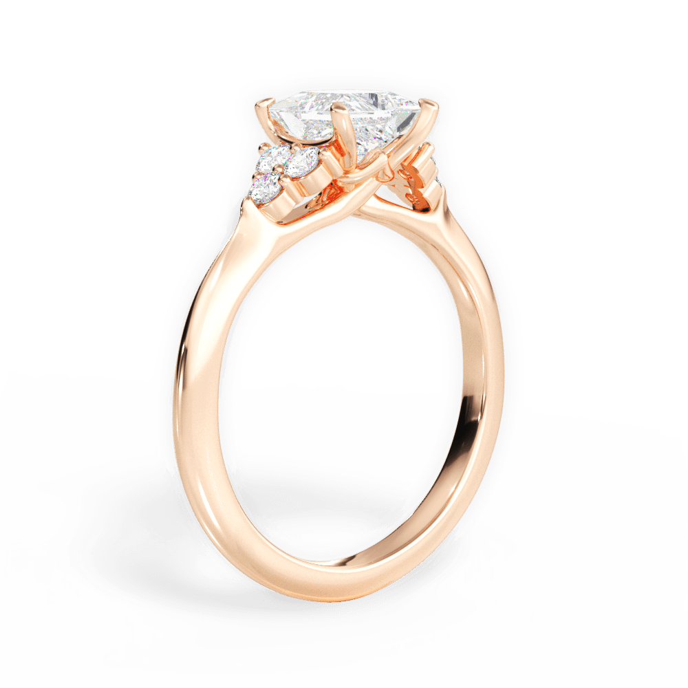 Celeste Princess Cut Lab Grown Diamond 18Kt Rose Gold Engagement Ring - View 3