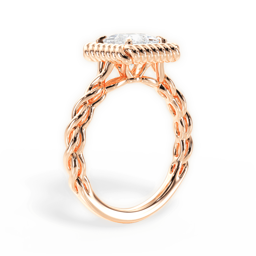 Belinda Princess Cut Lab Grown Diamond 18Kt Rose Gold Engagement Ring - View 2