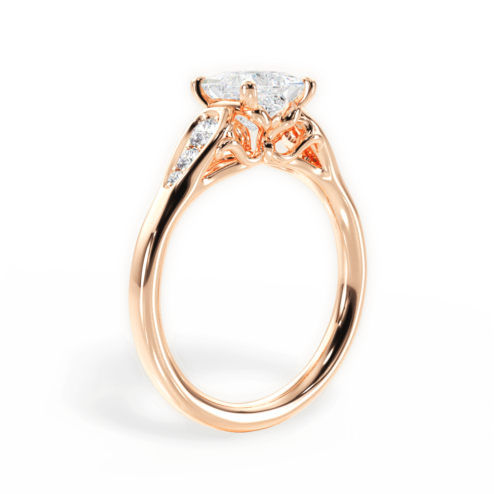 Cecilia Princess Cut Lab Grown Diamond 18Kt Rose Gold Engagement Ring - View 2