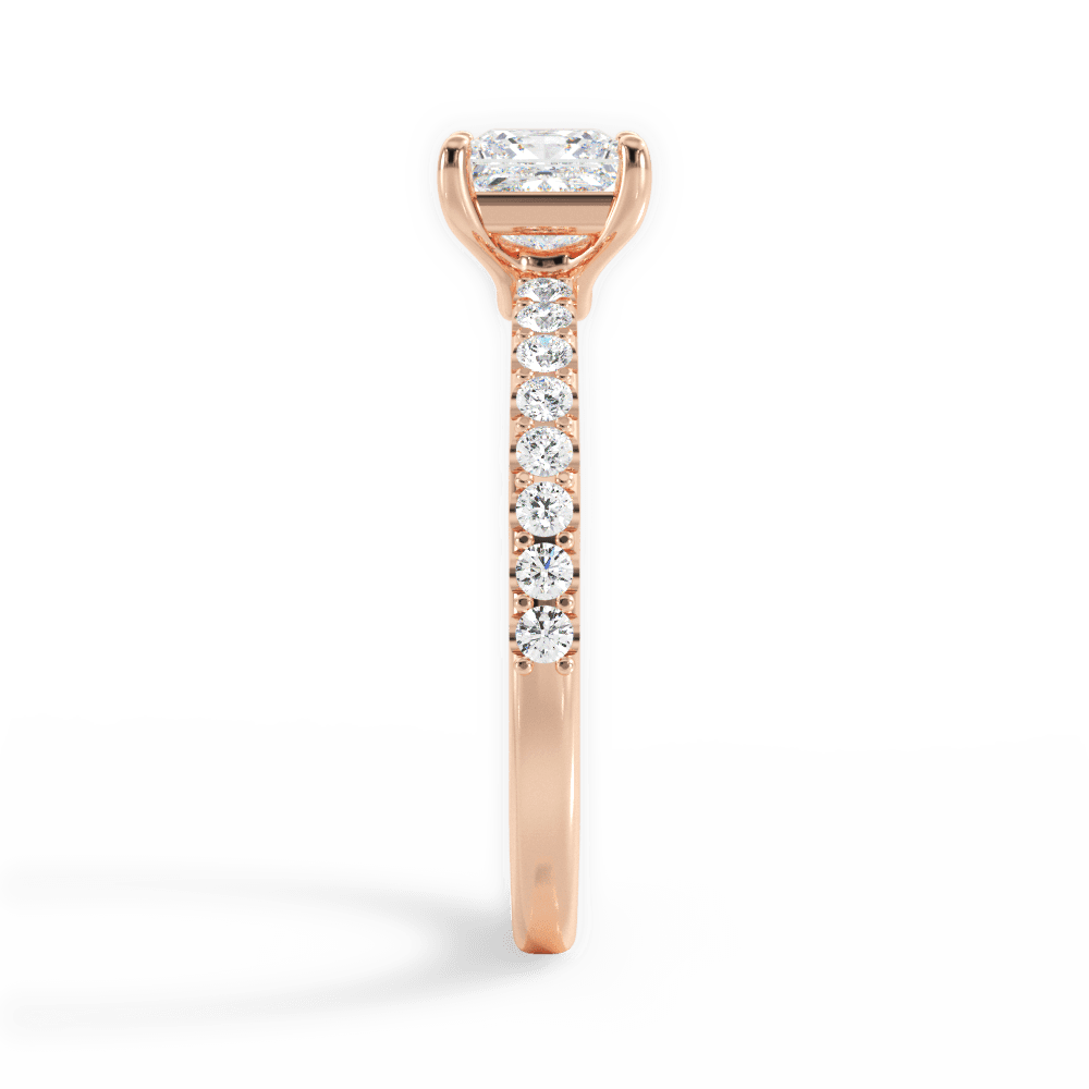 Elsie Princess Cut Lab Grown Diamond 18Kt Rose Gold Engagement Ring - View 3