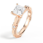Claire Princess Cut Lab Grown Diamond 18Kt Rose Gold Engagement Ring - View 4