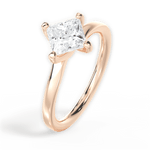 Ashley Princess Cut Lab Grown Diamond 18Kt Rose Gold Engagement Ring - View 3