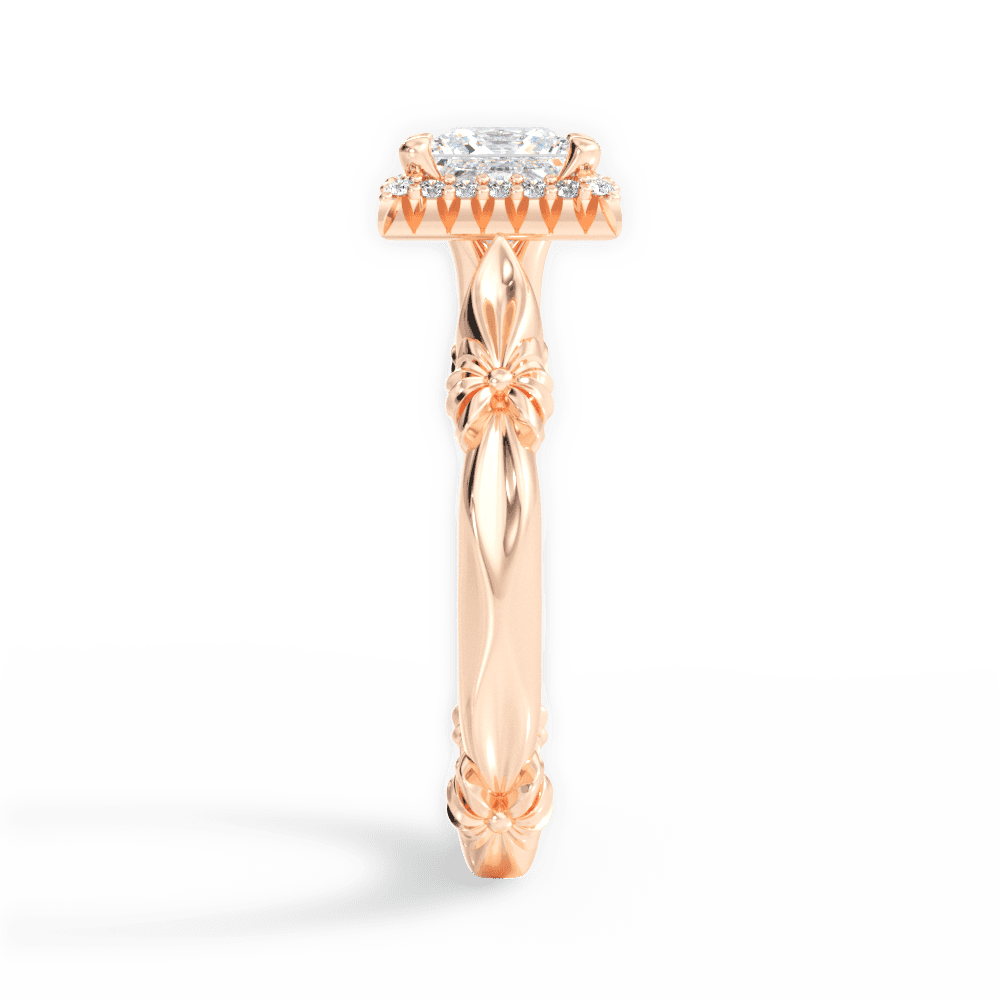 Erica Princess Cut Lab Grown Diamond 18Kt Rose Gold Engagement Ring - View 4