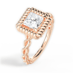 Belinda Princess Cut Lab Grown Diamond 18Kt Rose Gold Engagement Ring - View 4