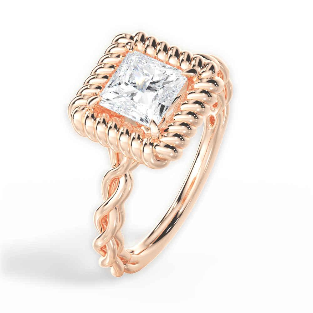 Belinda Princess Cut Lab Grown Diamond 18Kt Rose Gold Engagement Ring - View 4