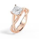 Aubrey Princess Cut Lab Grown Diamond 18Kt Rose Gold Engagement Ring - View 3