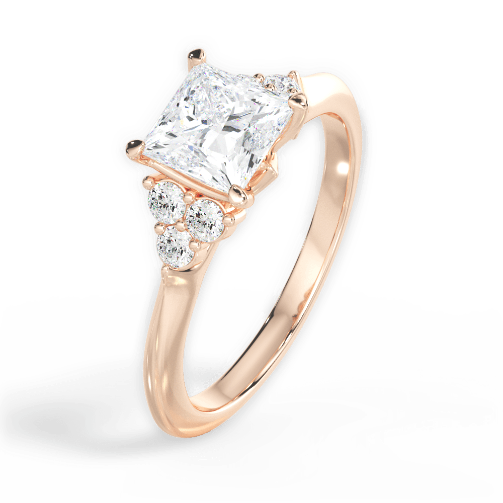 Celeste Princess Cut Lab Grown Diamond 18Kt Rose Gold Engagement Ring - View 4