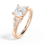 Cecilia Princess Cut Lab Grown Diamond 18Kt Rose Gold Engagement Ring - View 4