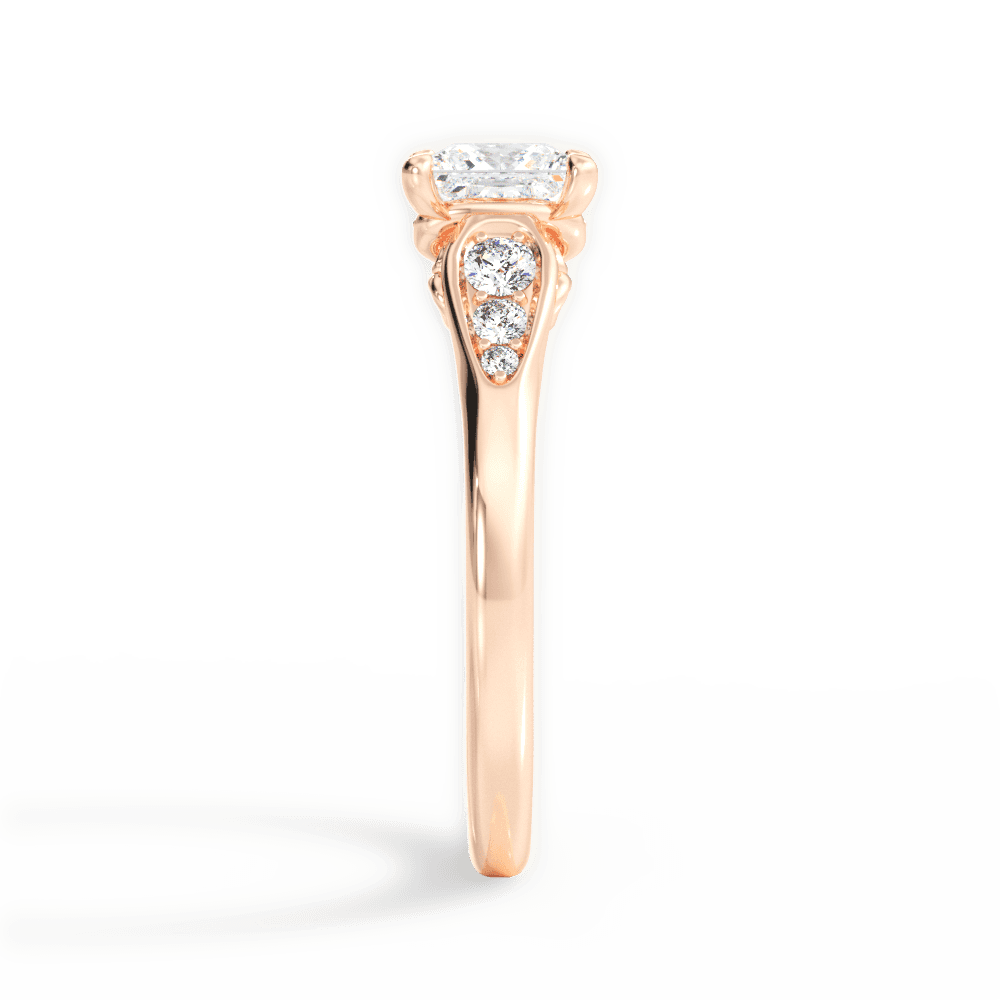 Cecilia Princess Cut Lab Grown Diamond 18Kt Rose Gold Engagement Ring - View 3