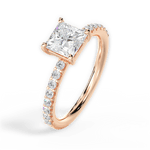 Elsie Princess Cut Lab Grown Diamond 18Kt Rose Gold Engagement Ring - View 2