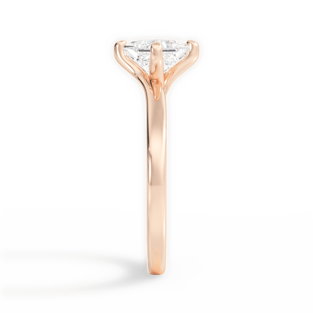 Ashley Princess Cut Lab Grown Diamond 18Kt Rose Gold Engagement Ring - View 4