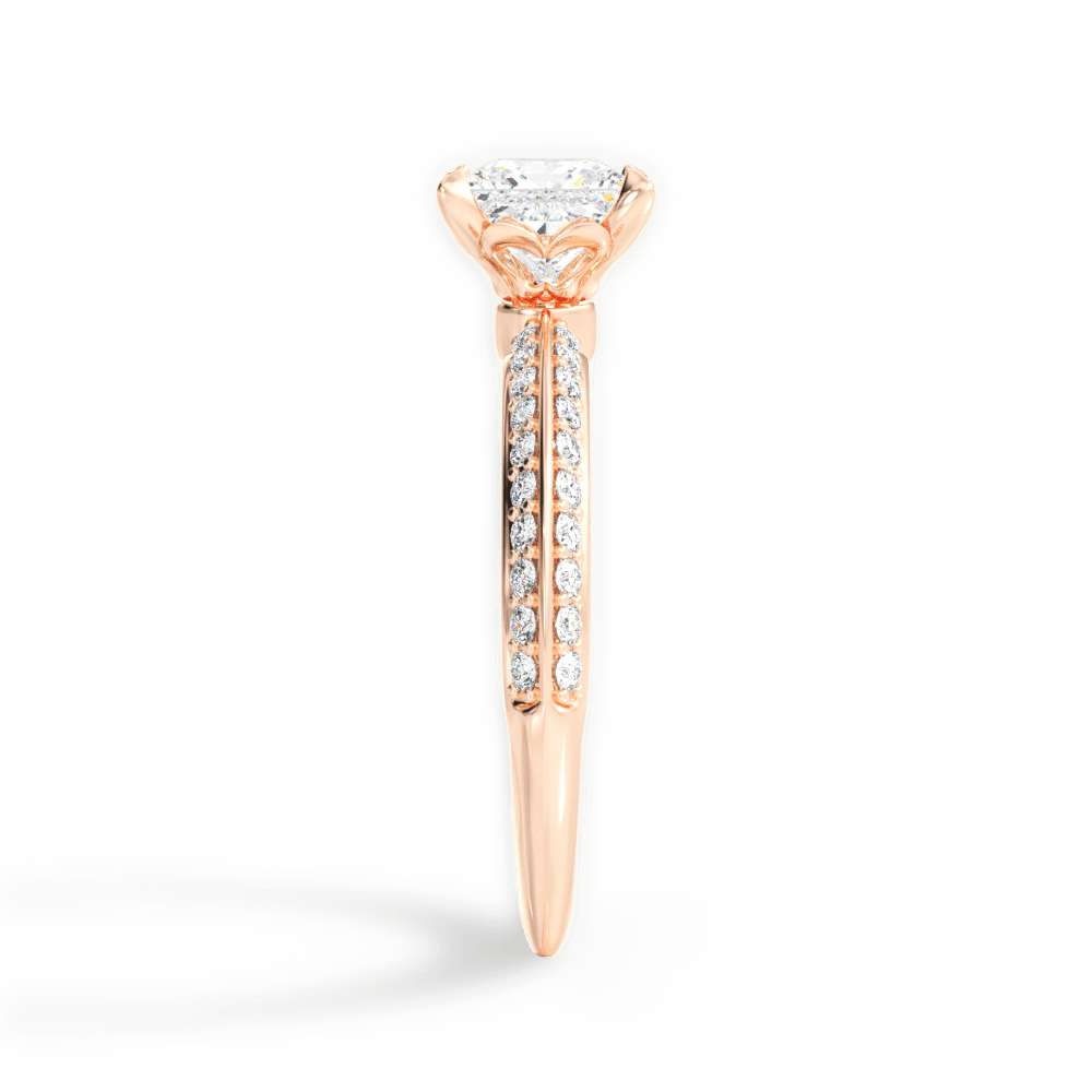 Gail Princess Cut Lab Grown Diamond 18Kt Rose Gold Engagement Ring - View 2