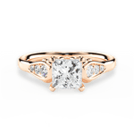 Cecilia Princess Cut Lab Grown Diamond 18Kt Rose Gold Engagement Ring