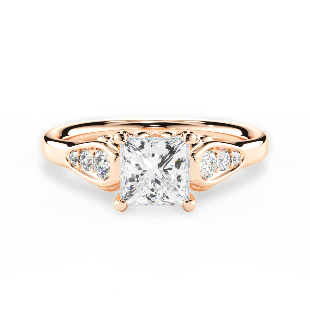 Cecilia Princess Cut Lab Grown Diamond 18Kt Rose Gold Engagement Ring