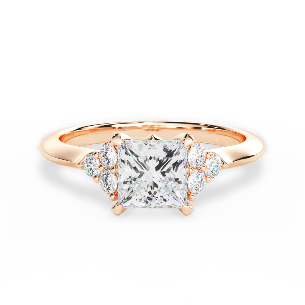 Celeste Princess Cut Lab Grown Diamond 18Kt Rose Gold Engagement Ring