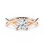 Aubrey Princess Cut Lab Grown Diamond 18Kt Rose Gold Engagement Ring