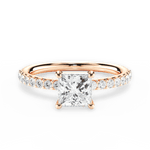 Elsie Princess Cut Lab Grown Diamond 18Kt Rose Gold Engagement Ring