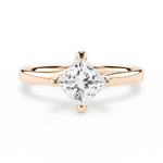 Ashley Princess Cut Lab Grown Diamond 18Kt Rose Gold Engagement Ring