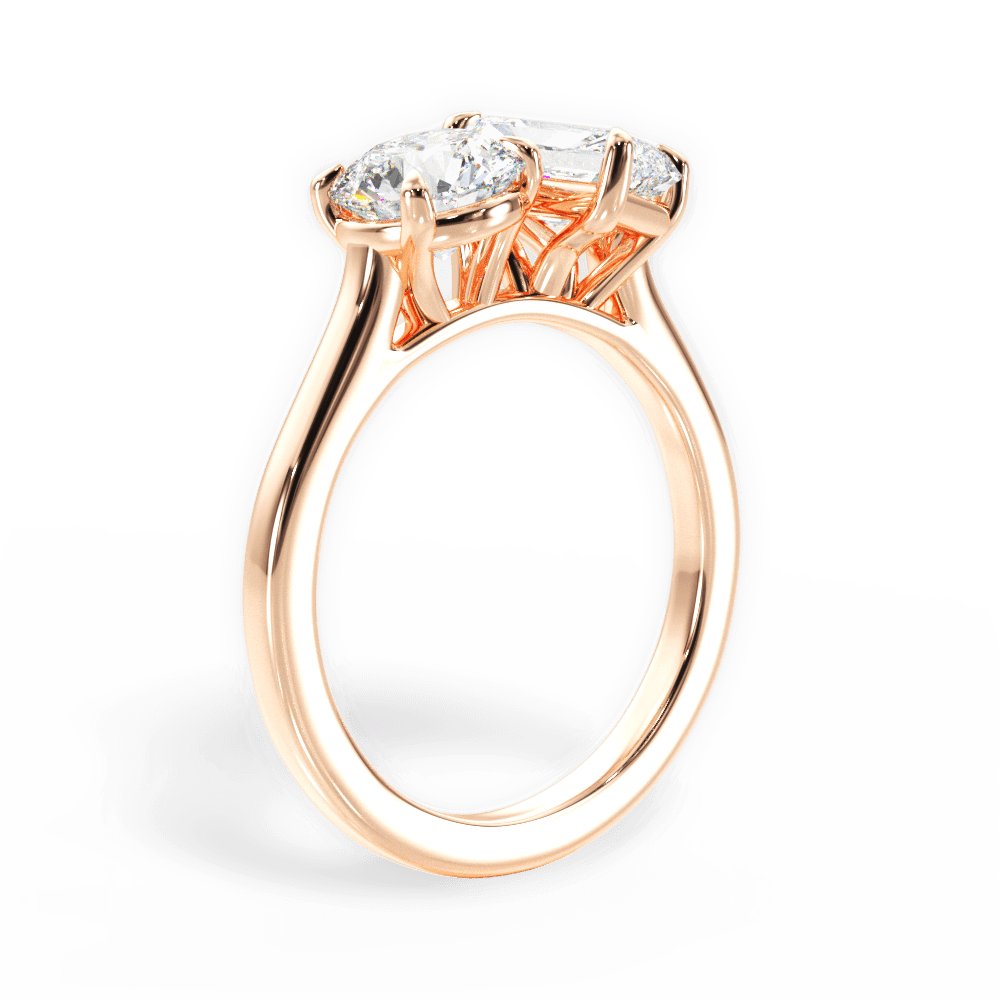 Lana Radiant Cut Lab Grown Diamond 18Kt Rose Gold Engagement Ring - View 4