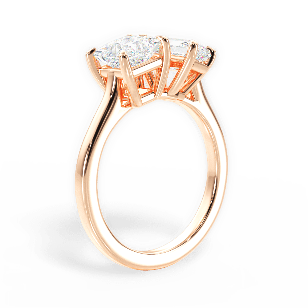 Lorraine Radiant Cut Lab Grown Diamond 18Kt Rose Gold Engagement Ring - View 4