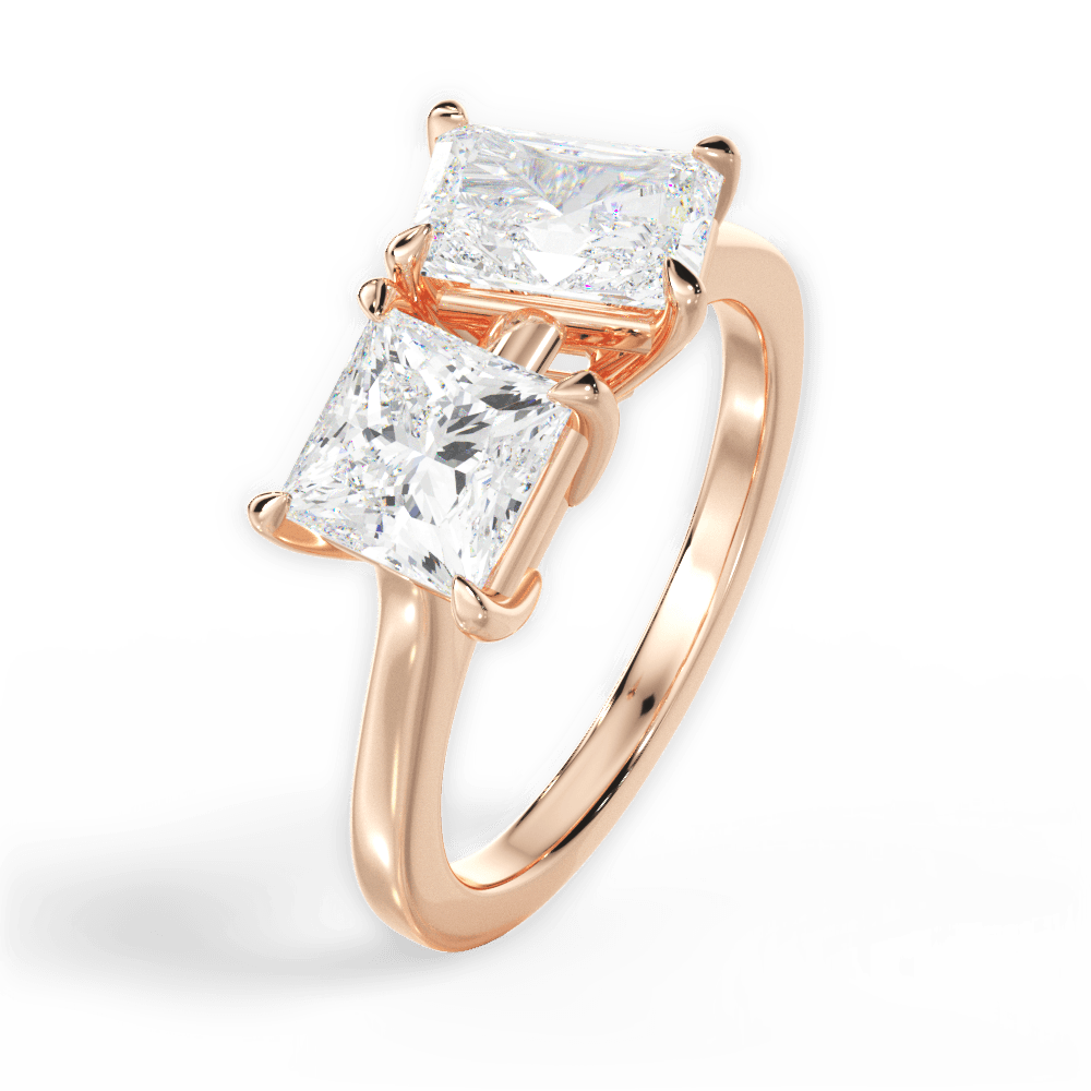 Lorraine Radiant Cut Lab Grown Diamond 18Kt Rose Gold Engagement Ring - View 3
