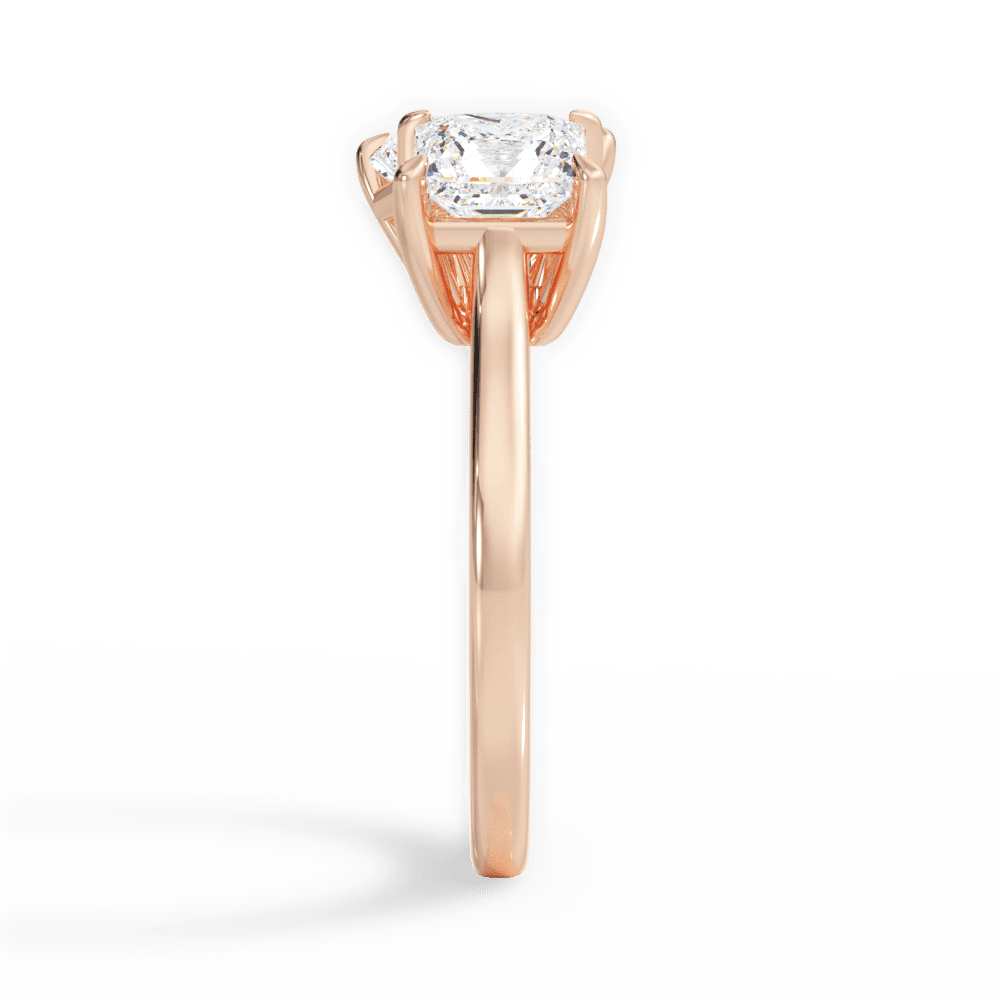 Lorraine Radiant Cut Lab Grown Diamond 18Kt Rose Gold Engagement Ring - View 2