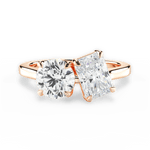 Lana Radiant Cut Lab Grown Diamond 18Kt Rose Gold Engagement Ring
