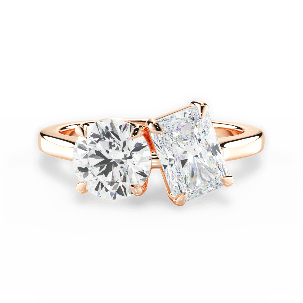 Lana Radiant Cut Lab Grown Diamond 18Kt Rose Gold Engagement Ring