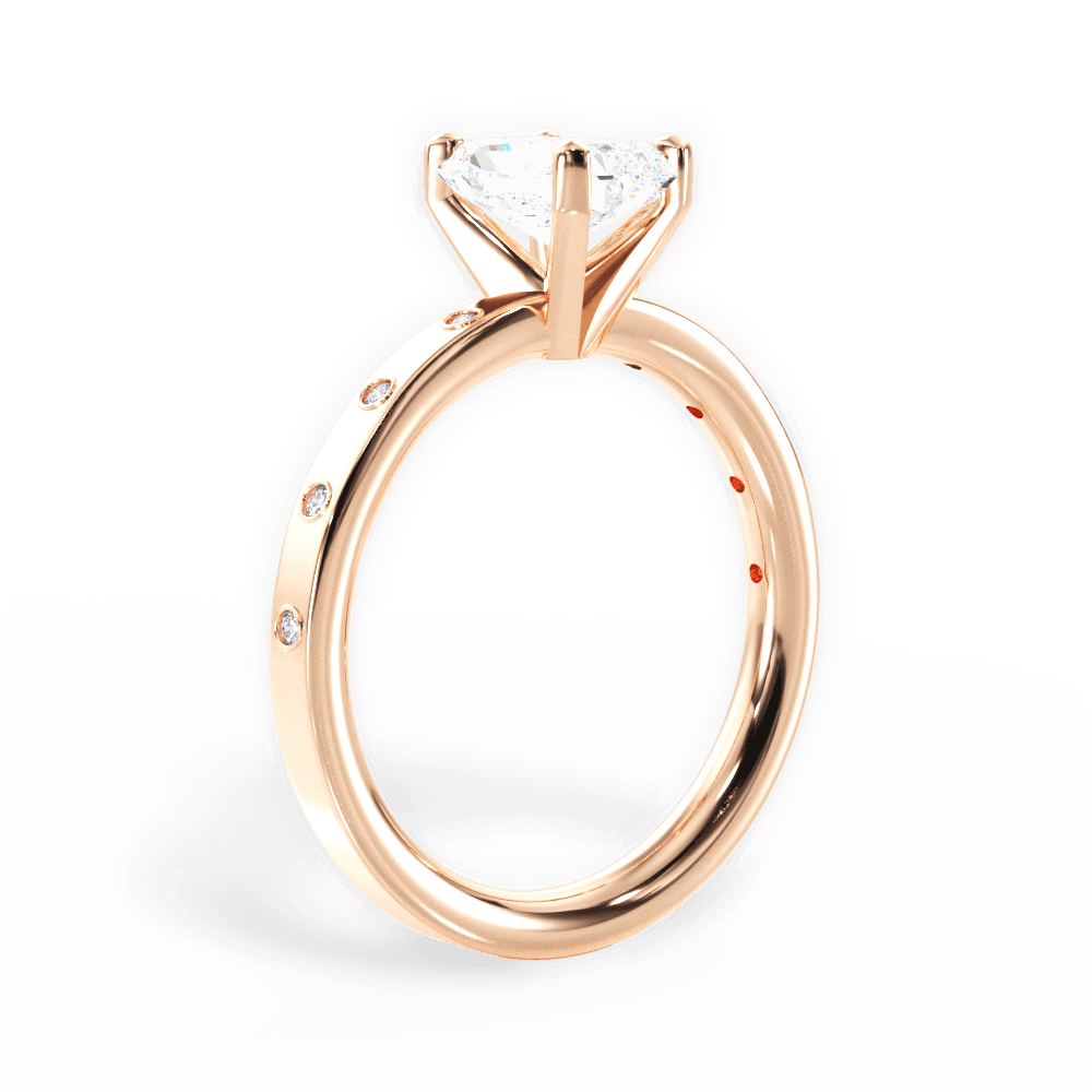Carla Radiant Cut Lab Grown Diamond 18Kt Rose Gold Engagement Ring - View 2