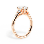 Cecilia Radiant Cut Lab Grown Diamond 18Kt Rose Gold Engagement Ring - View 2