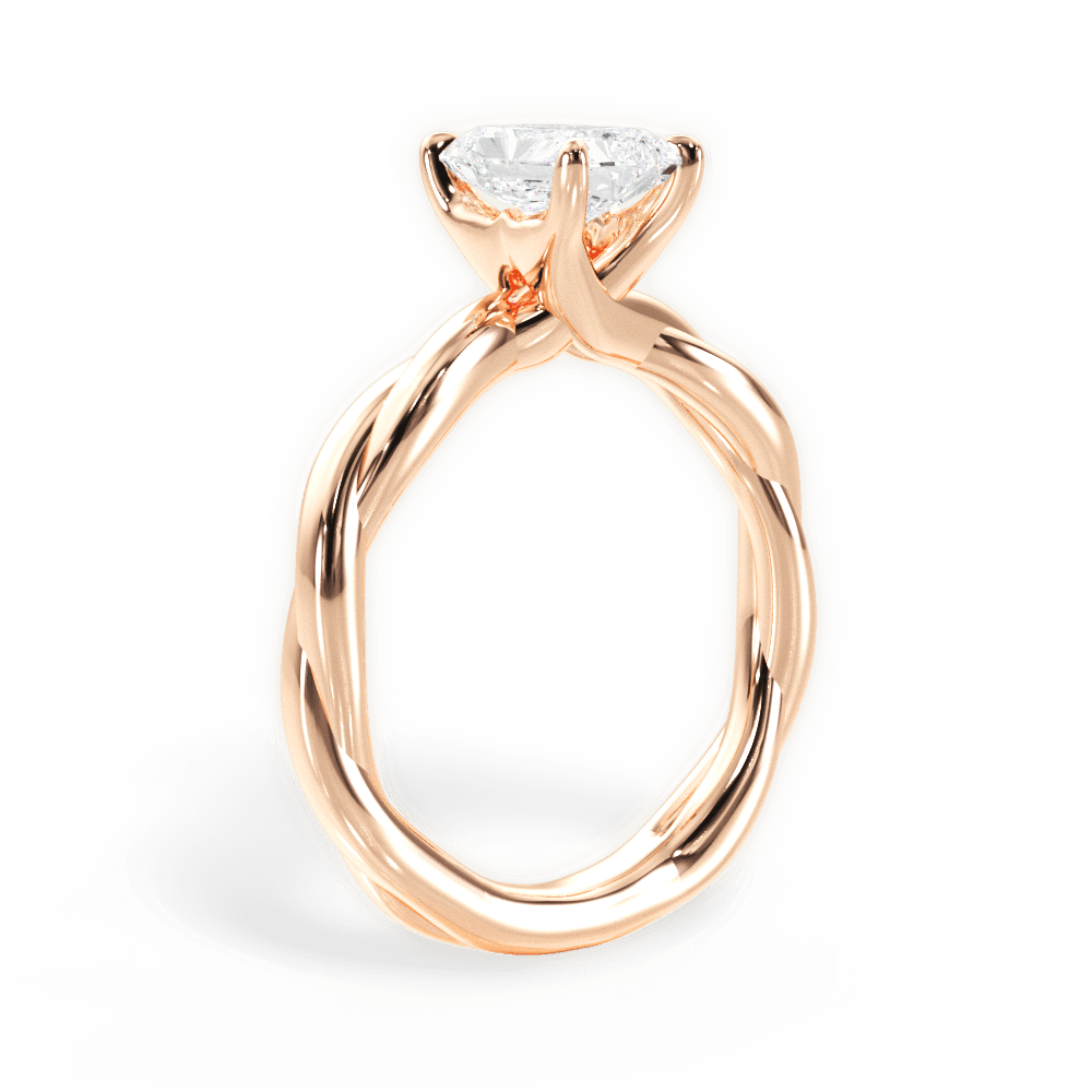 Bianca Radiant Cut Lab Grown Diamond 18Kt Rose Gold Engagement Ring - View 2