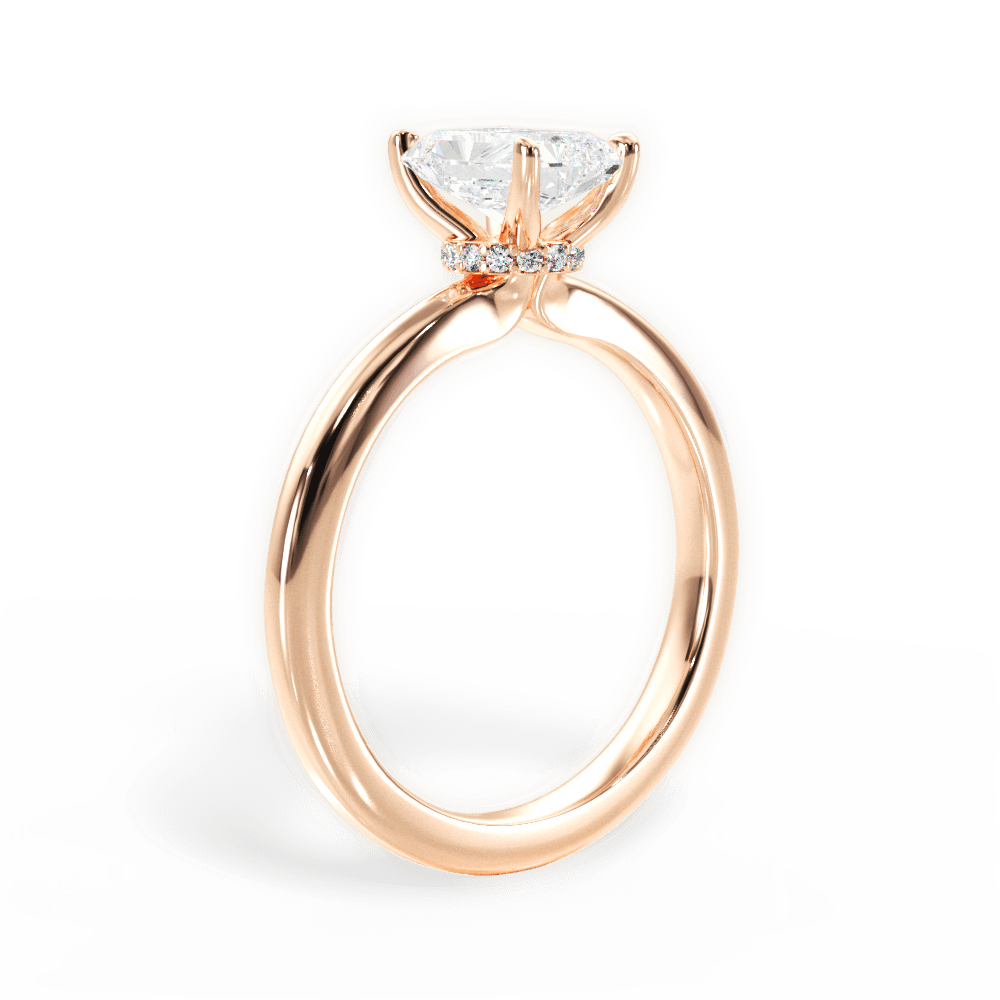 Cara Radiant Cut Lab Grown Diamond 18Kt Rose Gold Engagement Ring - View 2