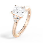 Celeste Radiant Cut Lab Grown Diamond 18Kt Rose Gold Engagement Ring - View 2