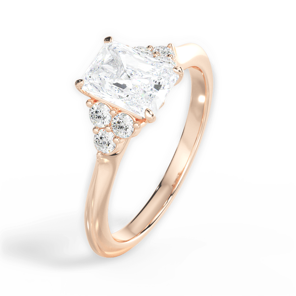 Celeste Radiant Cut Lab Grown Diamond 18Kt Rose Gold Engagement Ring - View 2