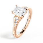 Cecilia Radiant Cut Lab Grown Diamond 18Kt Rose Gold Engagement Ring - View 3