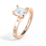 Carla Radiant Cut Lab Grown Diamond 18Kt Rose Gold Engagement Ring - View 4