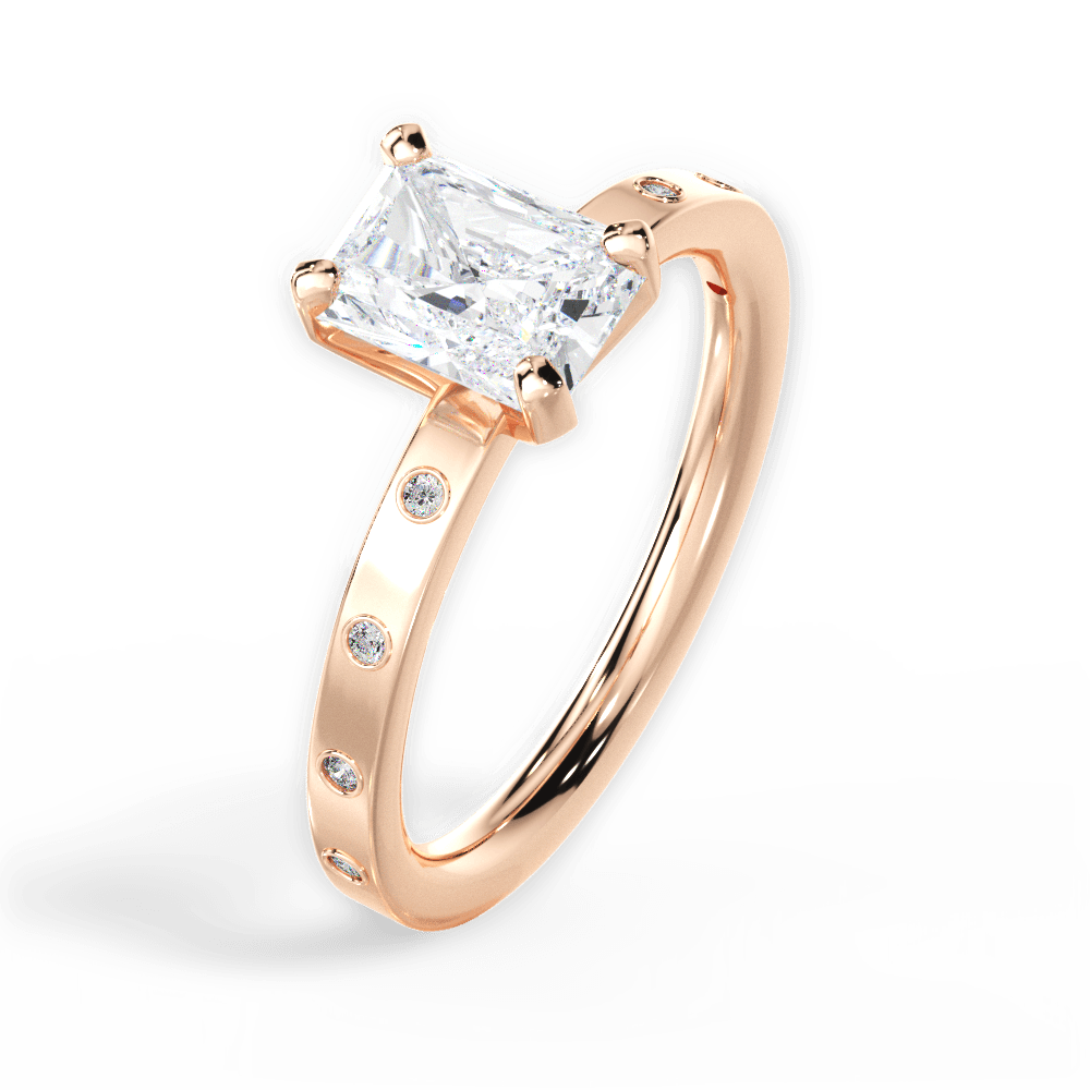 Carla Radiant Cut Lab Grown Diamond 18Kt Rose Gold Engagement Ring - View 4