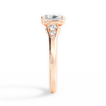 Cecilia Radiant Cut Lab Grown Diamond 18Kt Rose Gold Engagement Ring - View 4