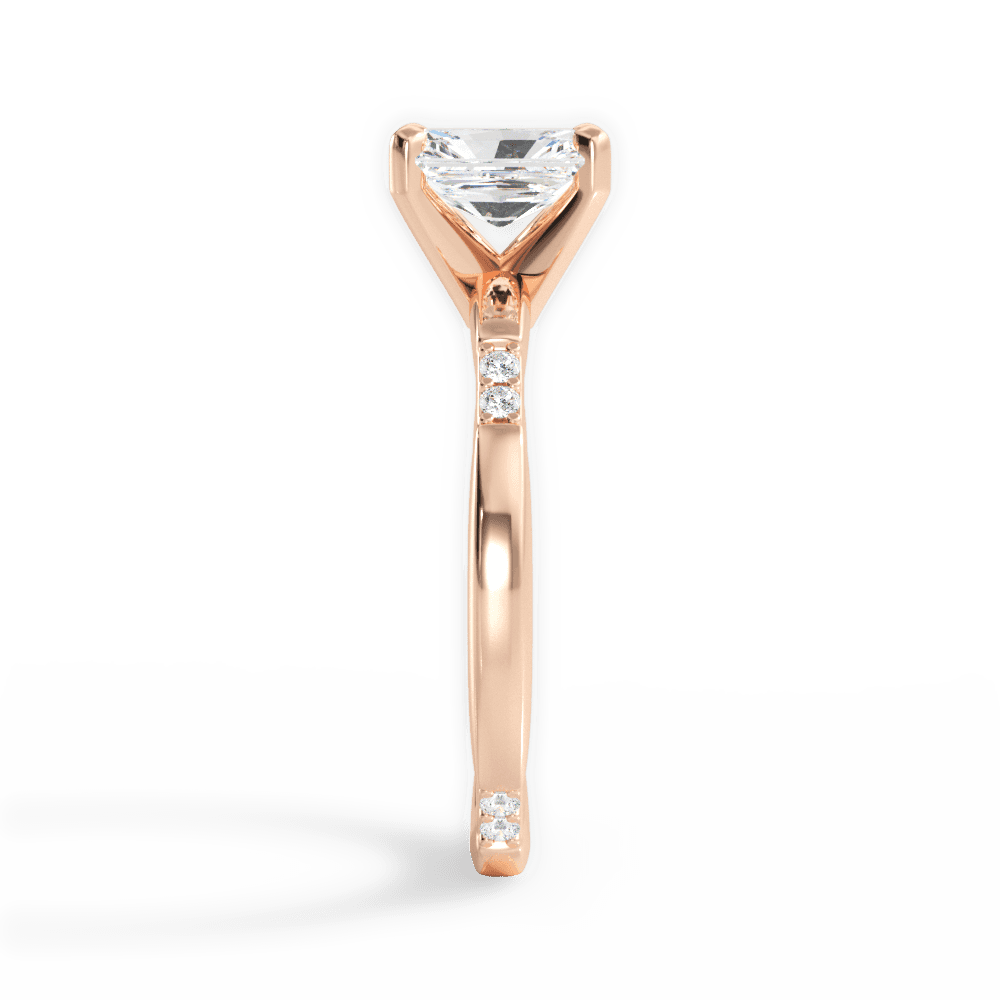 Bonnie Radiant Cut Lab Grown Diamond 18Kt Rose Gold Engagement Ring - View 3