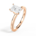 Cara Radiant Cut Lab Grown Diamond 18Kt Rose Gold Engagement Ring - View 4