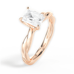 Bianca Radiant Cut Lab Grown Diamond 18Kt Rose Gold Engagement Ring - View 3